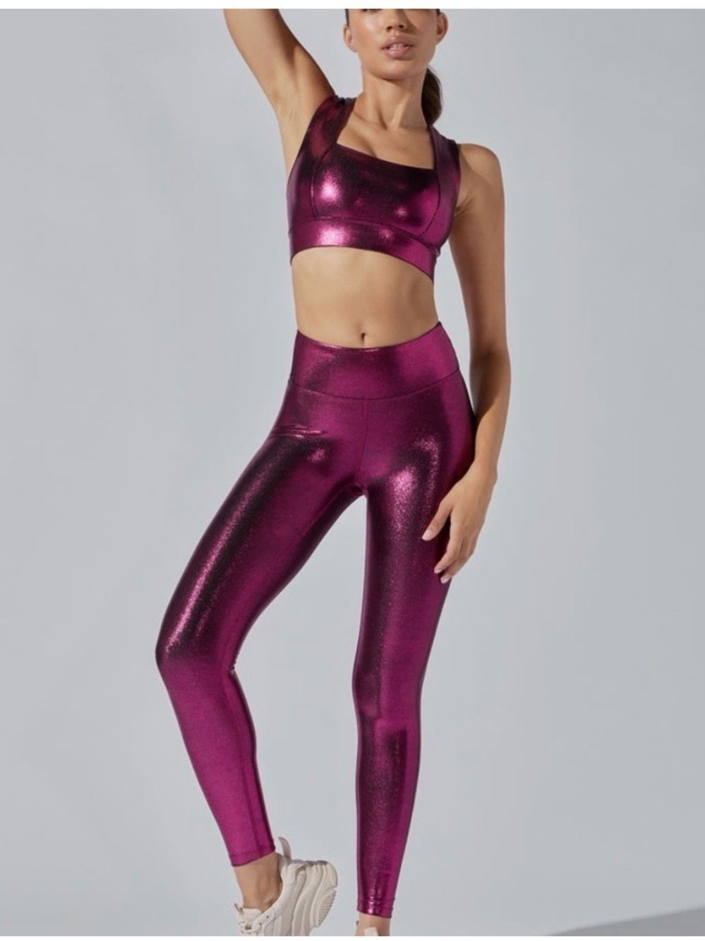 NWOT Heroine Sport Metallic Magenta High Waisted Leggings